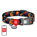 Miniatyrbilde 1 av 5: Waudog "Oranges" nylon hundehalsbånd med QR-kode, størrelse XL