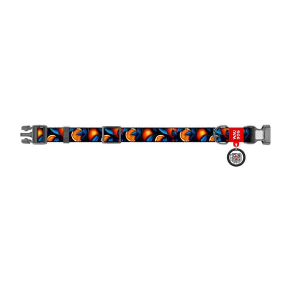 Waudog "Oranges" hundhalsband i nylon med QR-kod, storlek S