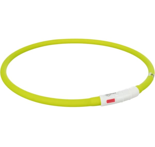 Safety collar Flash light ring USB XS-XL 70cm/10mm green
