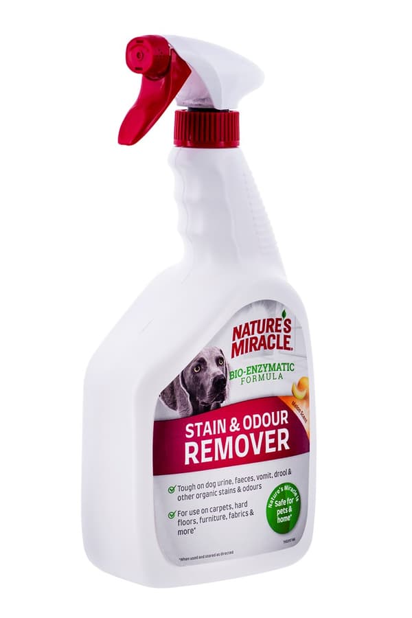 NATUR'S MIRACLE Plet- og lugtfjerner Hundemelon - Spray til rengøring og fjernelse af snavs - 946 ml