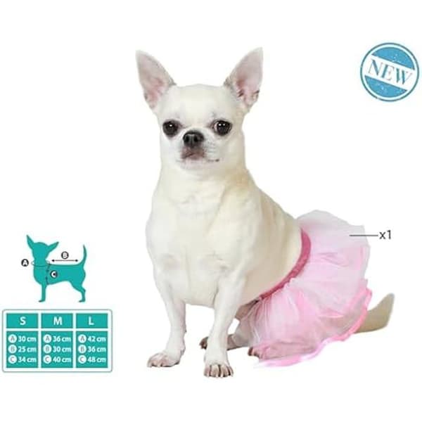 Husdjurskostym - ATOSA - Rosa Tutu - Storlek L - Fluffig Tutu-kjol - Elastisk passform
