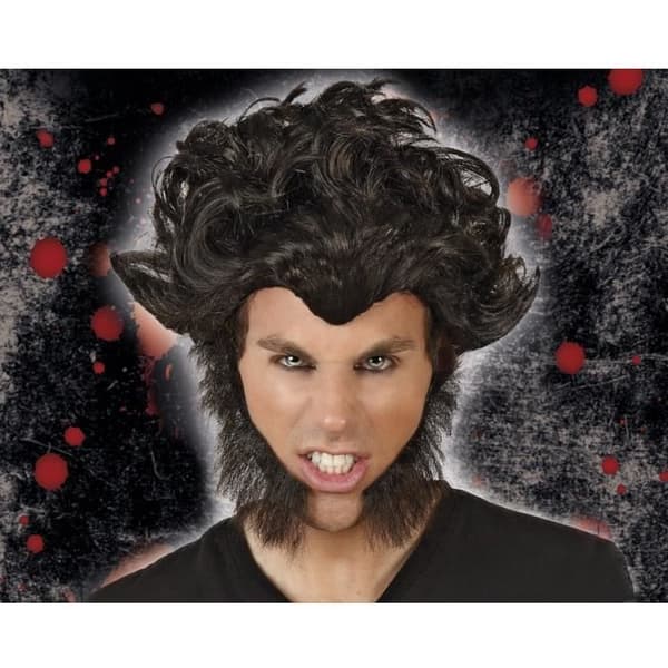 Varulvsperuk med favoriter - ATOSA - Halloween - Vuxna män Svart Grå