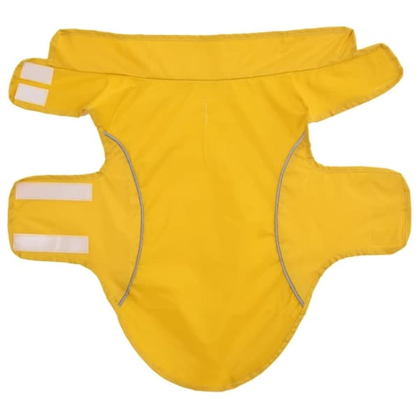 vidaXL Hunde regnfrakk med refleksstrimler polyester gul M