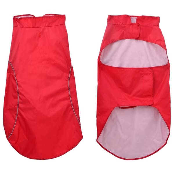 vidaXL Hunderegnfrakke med refleksstriber polyester 3XL rød
