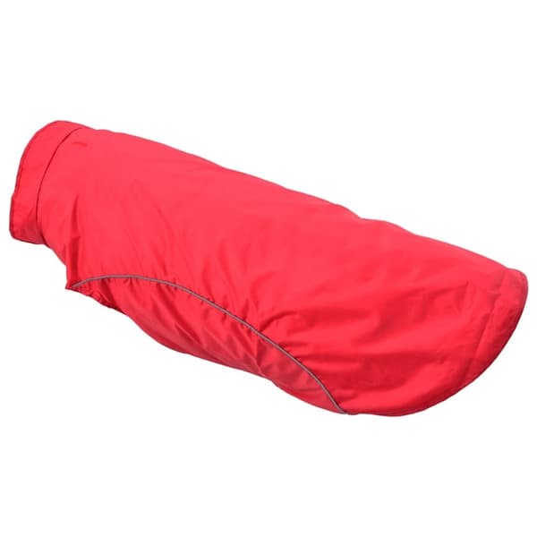 vidaXL Hunderegnfrakke med refleksstriber polyester 3XL rød