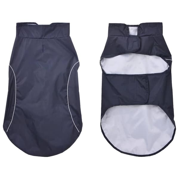 vidaXL Hunderegnfrakke med refleksstriber polyester XL marineblå