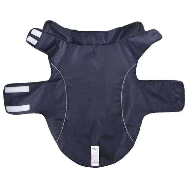 vidaXL Hunderegnfrakke med refleksstriber polyester XL marineblå
