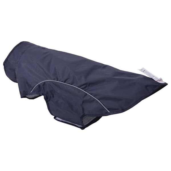 vidaXL Hunderegnfrakke med refleksstriber polyester XL marineblå