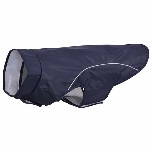 vidaXL Hunderegnfrakke med refleksstriber polyester XL marineblå