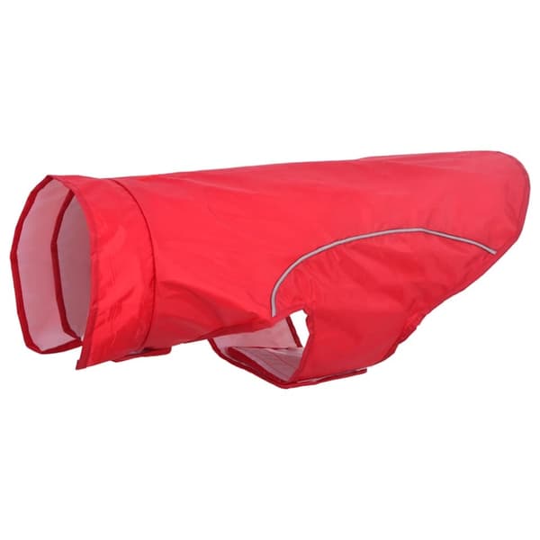 vidaXL Hunderegnfrakke med refleksstriber polyester 2XL rød
