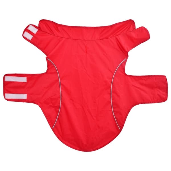 vidaXL Hunderegnfrakke med refleksstriber polyester 2XL rød