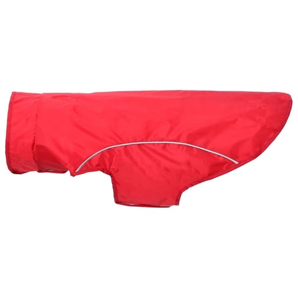 vidaXL Hunderegnfrakke med refleksstriber polyester 2XL rød