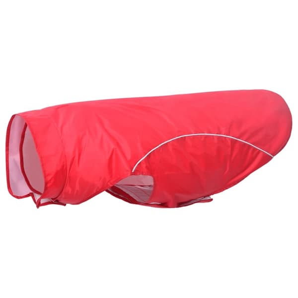 vidaXL Hunderegnfrakke med refleksstriber polyester 4XL rød