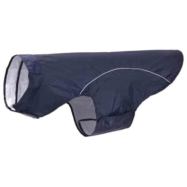 vidaXL Hunderegnfrakke med refleksstriber polyester 3XL marineblå