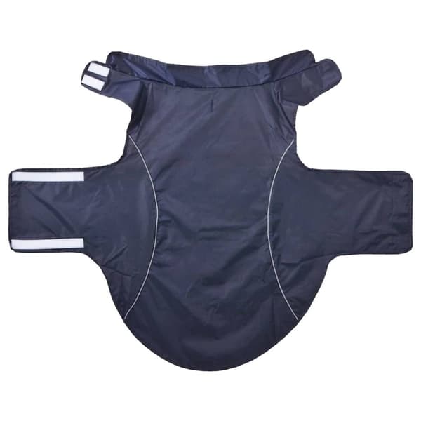 vidaXL Hunderegnfrakke med refleksstriber polyester 3XL marineblå