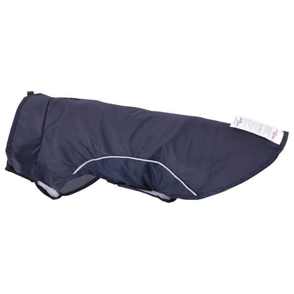 vidaXL Hunde regnfrakk med refleksstrimler polyester marineblå M