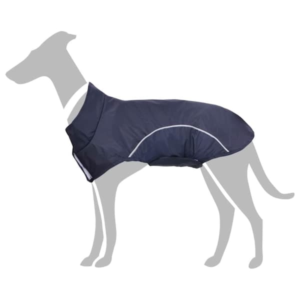 vidaXL Hunde regnfrakk med refleksstrimler polyester marineblå M