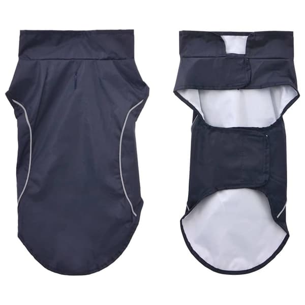vidaXL Hunderegnfrakke med refleksstriber polyester XXS marineblå