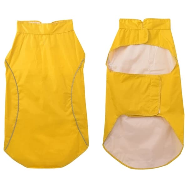 vidaXL Hunderegnfrakke med refleksstriber polyester 3XL gul
