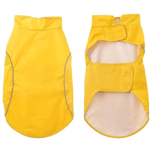 vidaXL Hunderegnfrakke med refleksstriber polyester 2XL gul