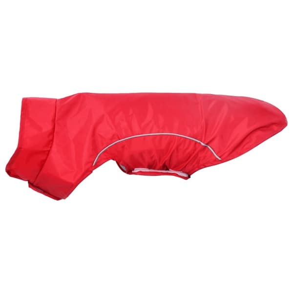 vidaXL Hunderegnfrakke med refleksstriber polyester M rød