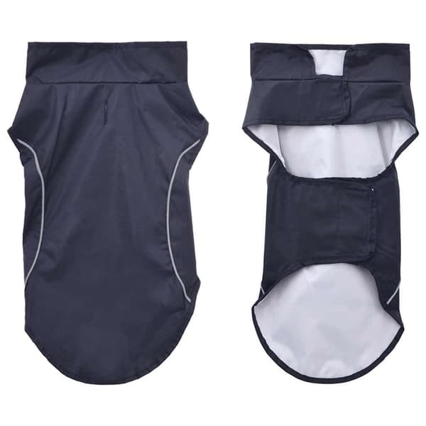 vidaXL Hunderegnfrakke med refleksstriber polyester XS marineblå