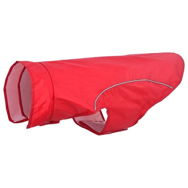 vidaXL Hunderegnfrakke med refleksstriber polyester L rød
