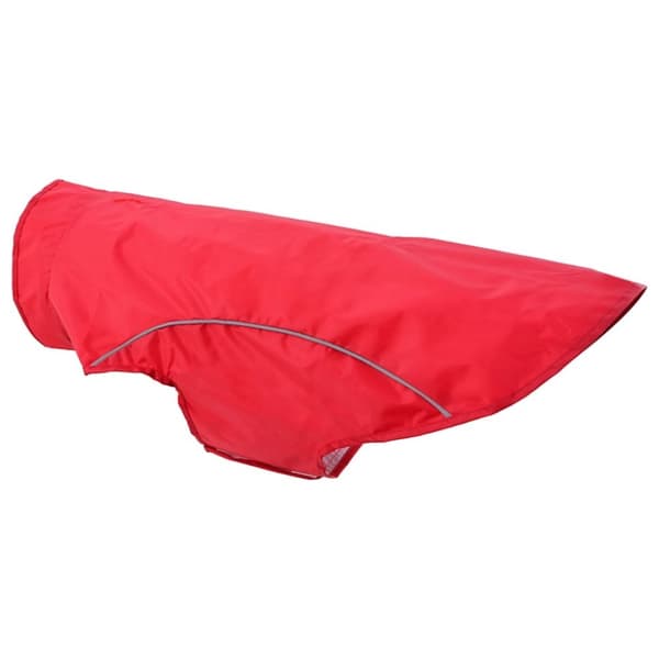 vidaXL Hunderegnfrakke med refleksstriber polyester L rød