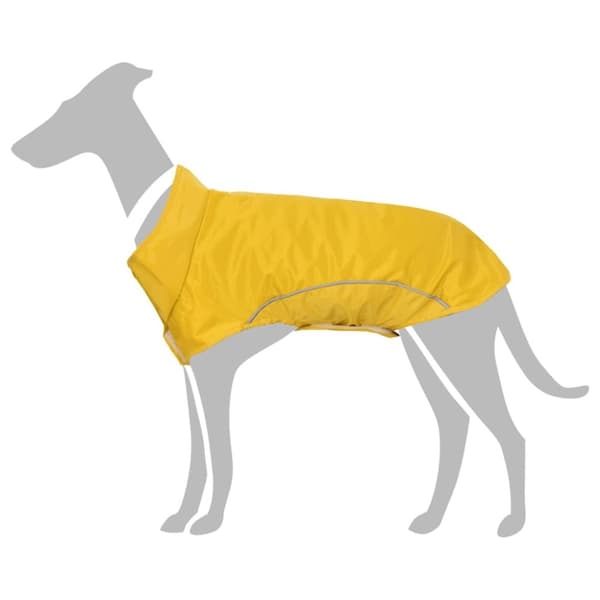 vidaXL Hunde regnfrakk med refleksstrimler polyester gul 4XL