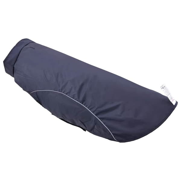 vidaXL Hunderegnfrakke med refleksstriber polyester 4XL marineblå