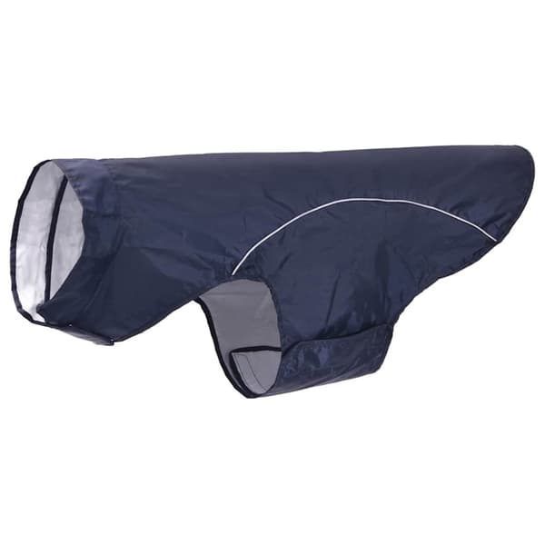 vidaXL Hunderegnfrakke med refleksstriber polyester 4XL marineblå
