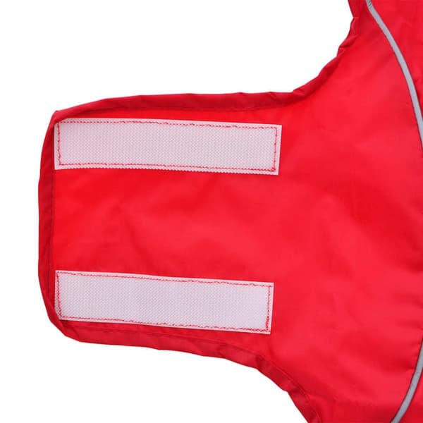 vidaXL Hunde regnfrakk med refleksstrimler polyester rød XS