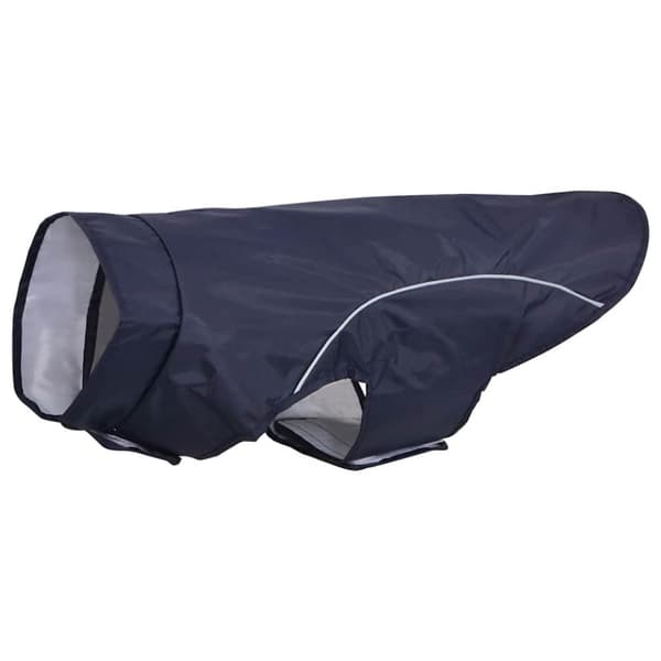 vidaXL Hunderegnfrakke med refleksstriber polyester 2XL marineblå