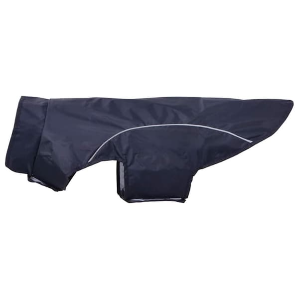 vidaXL Hunderegnfrakke med refleksstriber polyester 2XL marineblå