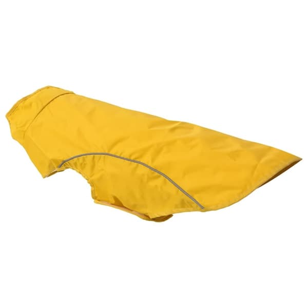 vidaXL Hunde regnfrakk med refleksstrimler polyester gul L