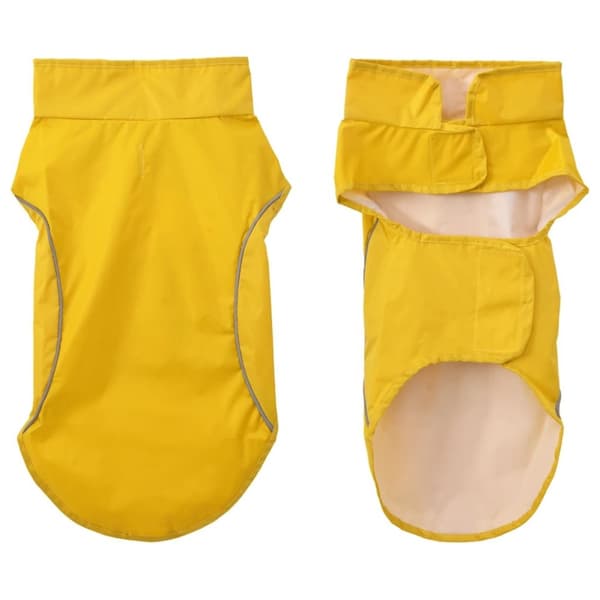 vidaXL Hunde regnfrakk med refleksstrimler polyester gul XS