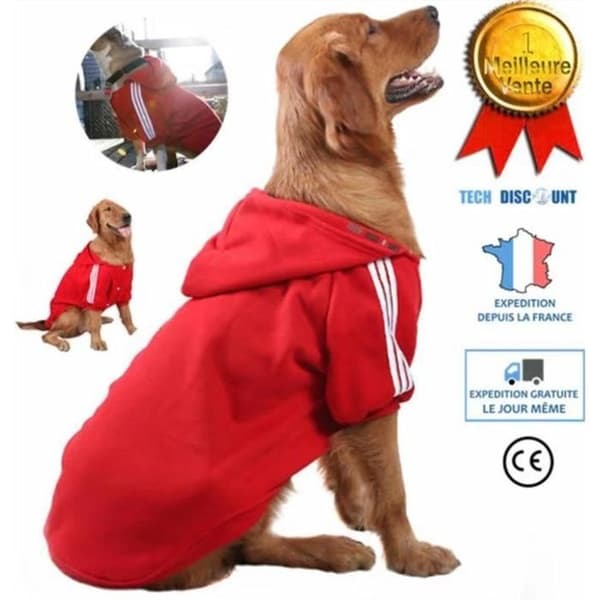 TD® kläder sport hund huva stor storlek sommar hantröja medium kvinna röd luvtröja kappa medium kappa kostym jacka kostym