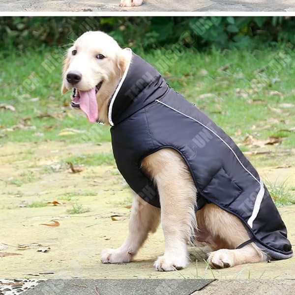 TD® Pet Höst och vinter Förtjockad jacka Stora hundkläder Reflekterande varma toppkläder Hundspänne