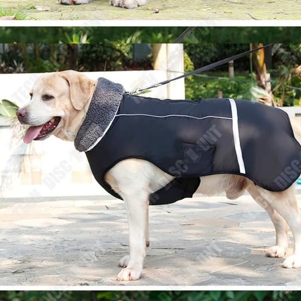 TD® Pet Höst och vinter Förtjockad jacka Stora hundkläder Reflekterande varma toppkläder Hundspänne