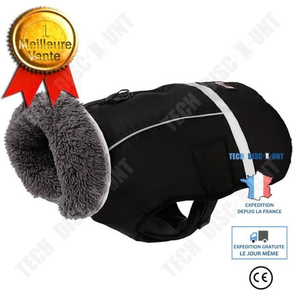 TD® Pet Höst och vinter Förtjockad jacka Stora hundkläder Reflekterande varma toppkläder Hundspänne