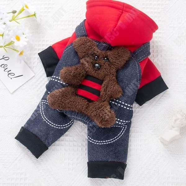 TD® Teddykläder Höst- och vinterkläder Fyrbensrock Tjockare Designad för små och medelstora hundar