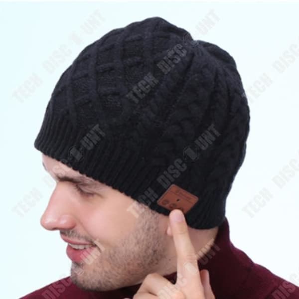 TD® Förtjockad och sammets bluetooth-hatt utomhussport musikpersonlighet ridhatt lyssnar sång cha
