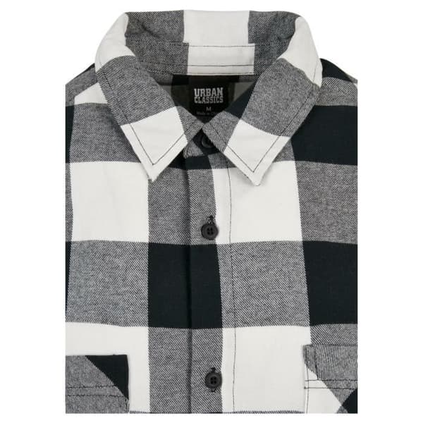 Urban Classics Long Oversized rutig skjorta - svart/vit - L