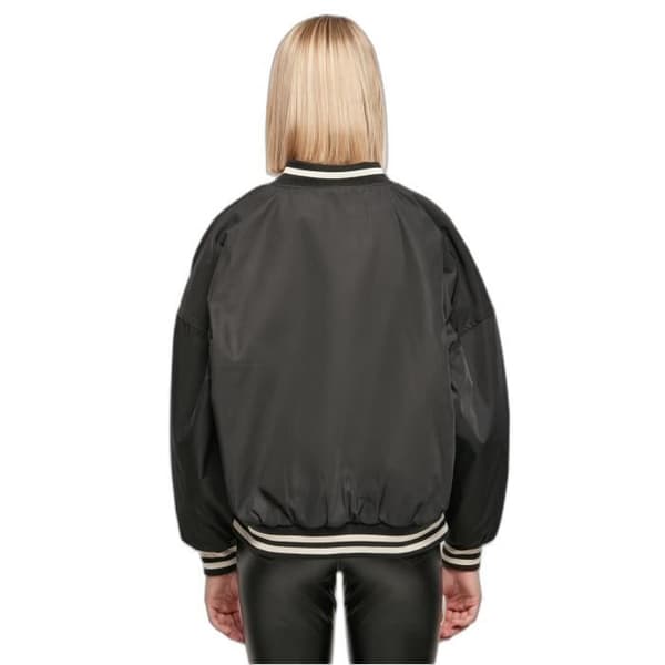 Urban Classics College återvunnen oversized jacka för kvinnor - svart - S