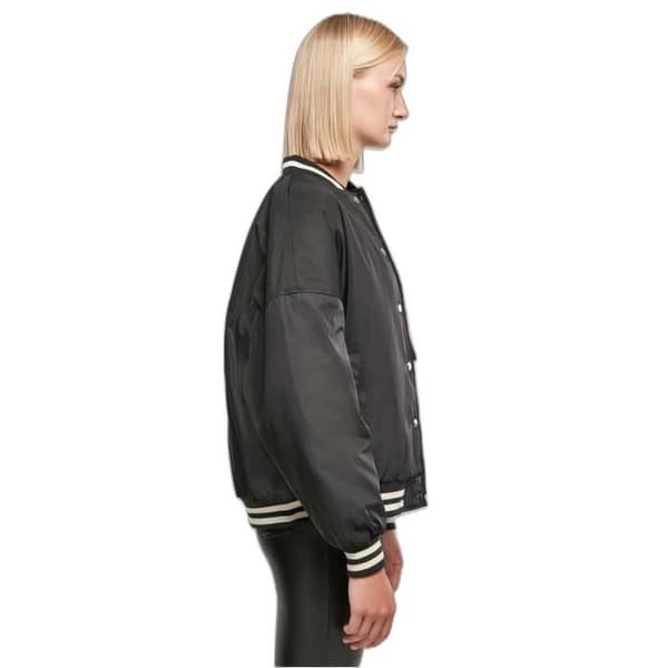 Urban Classics College återvunnen oversized jacka för kvinnor - svart - S