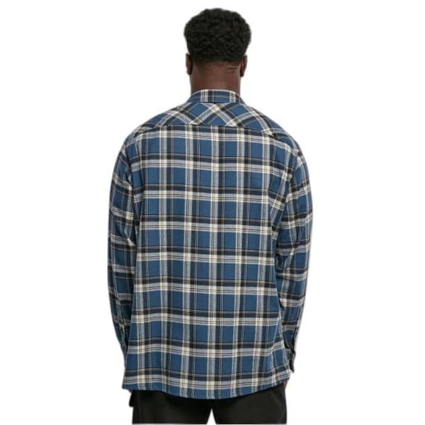 Urban Classics Lake Check Shirt - mörkblå/vit - S