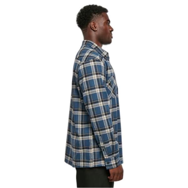 Urban Classics Lake Check Shirt - mörkblå/vit - S