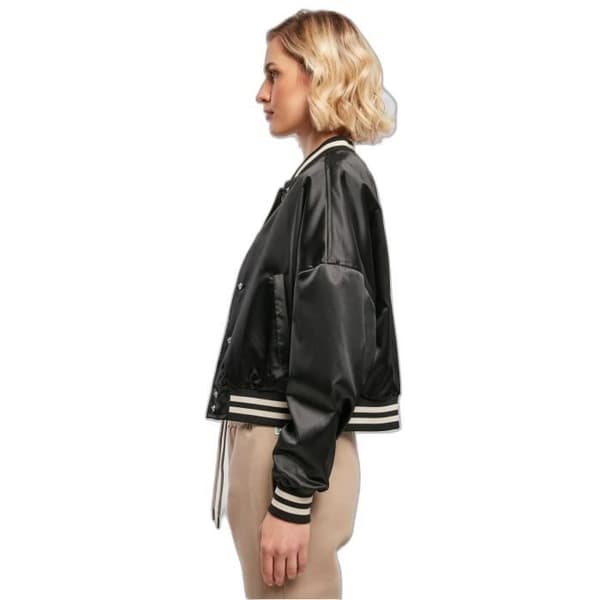 Urban Classics College Damjacka i Oversized Satin Cropped - Svart - L