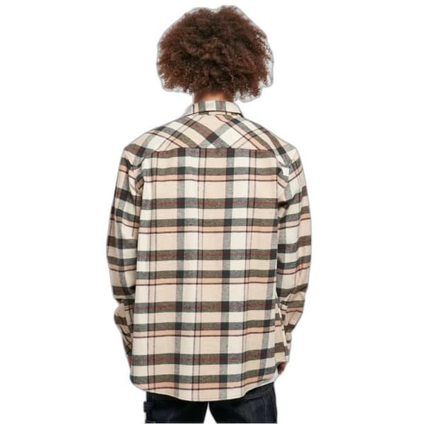 Urban Classics Mountain Check Shirt - beige/flaskgrön - S