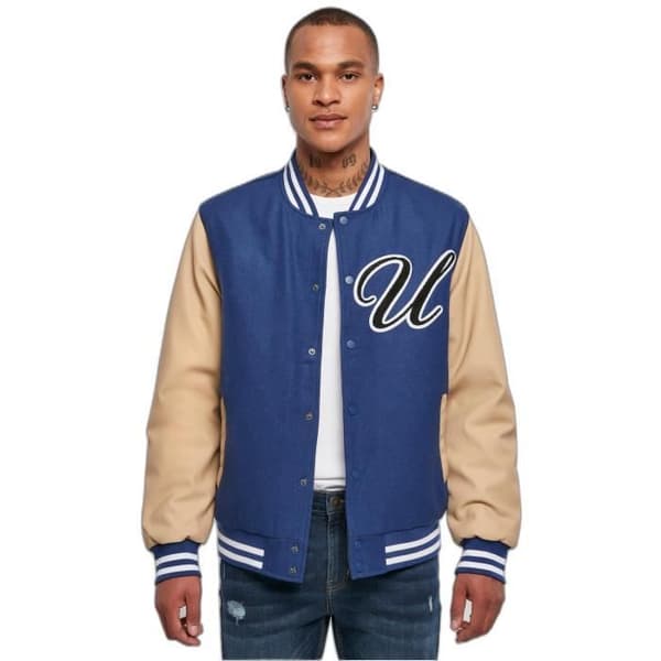 Urban Classics Big U Collegejacka - blå - S